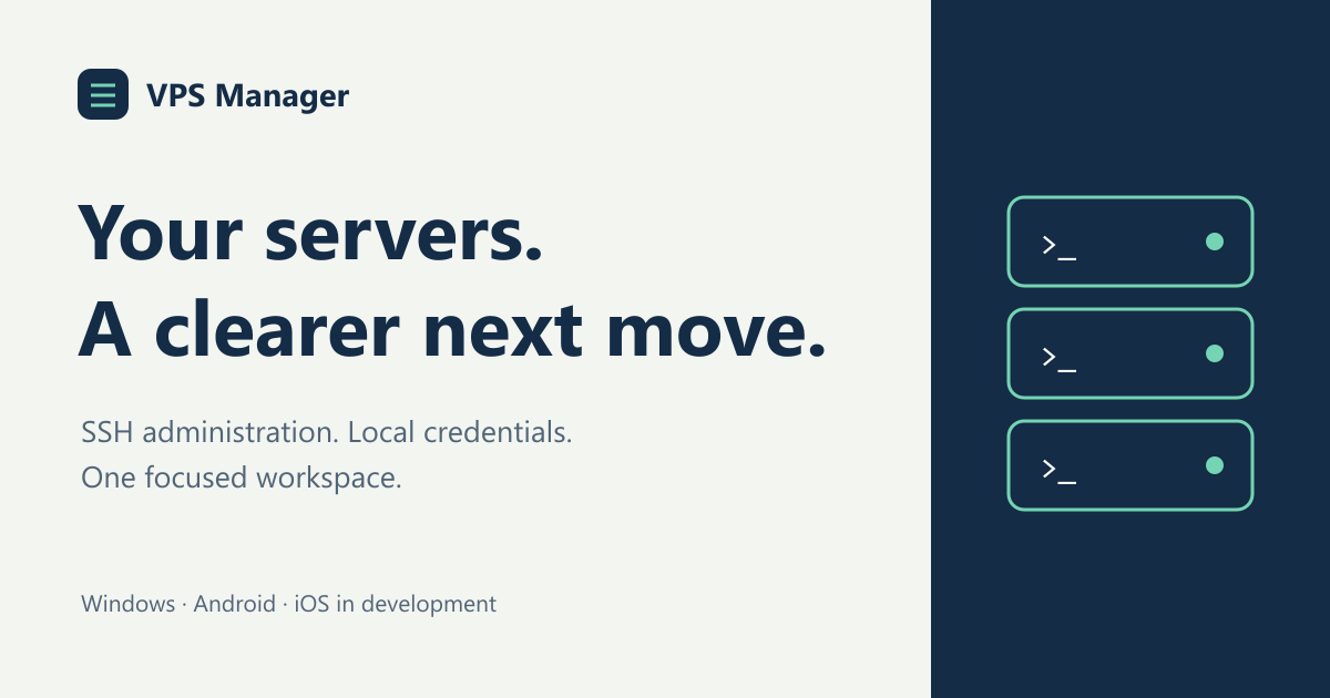 VPS Manager: server administration and a terminal workspace